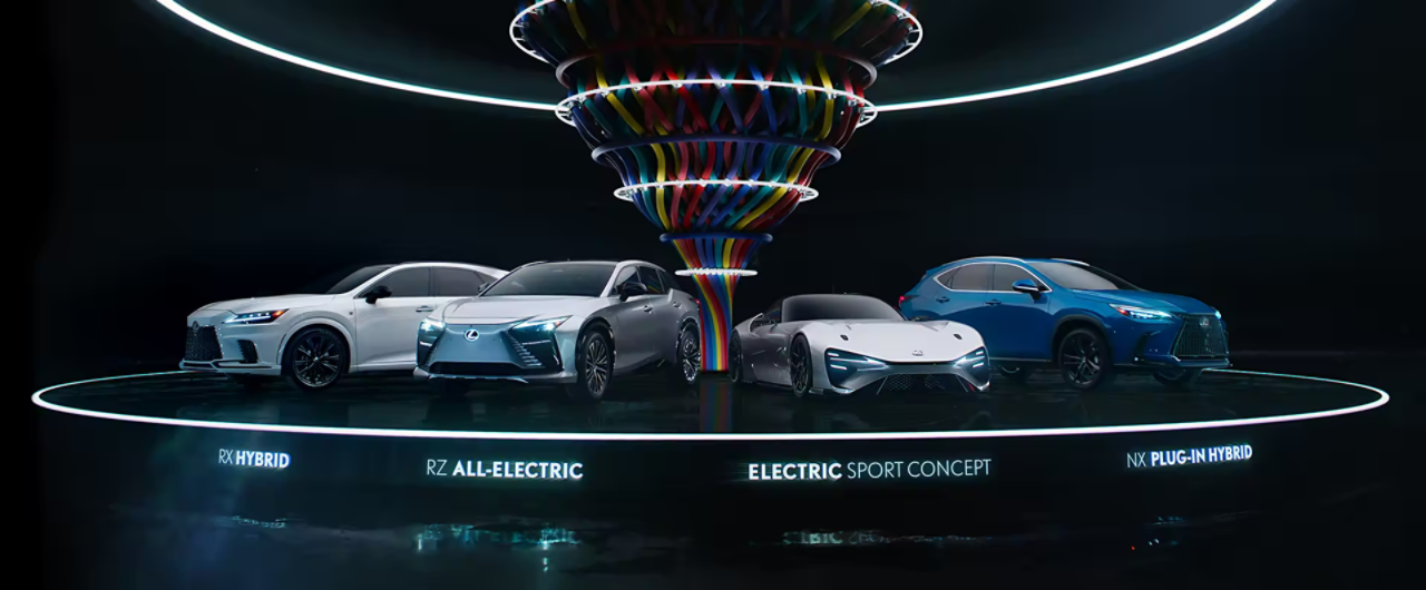 Lexus UX 300e and two Lexus NX's